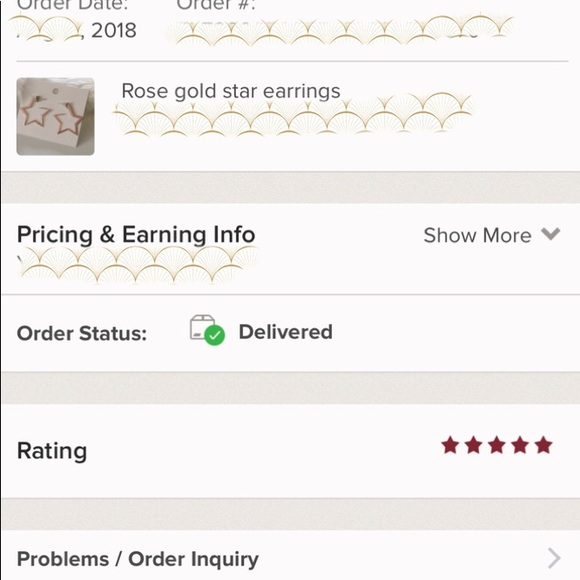 New Rose gold star earrings - shipped fast - Picture 2 of 2